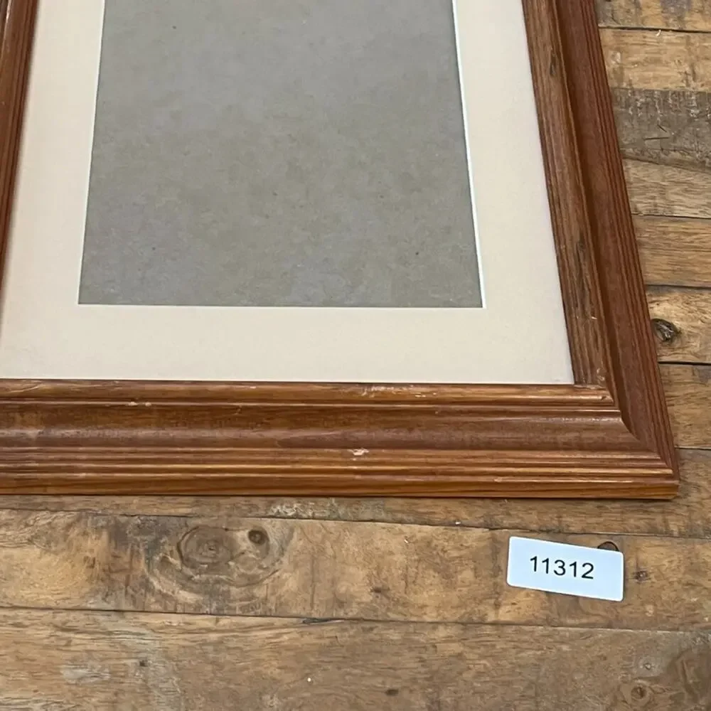 Wooden Picture Frame With Beige Mat 7.5 x 10 in Wall Hanging